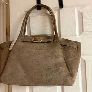Elegant Tan Suede Women's Bag